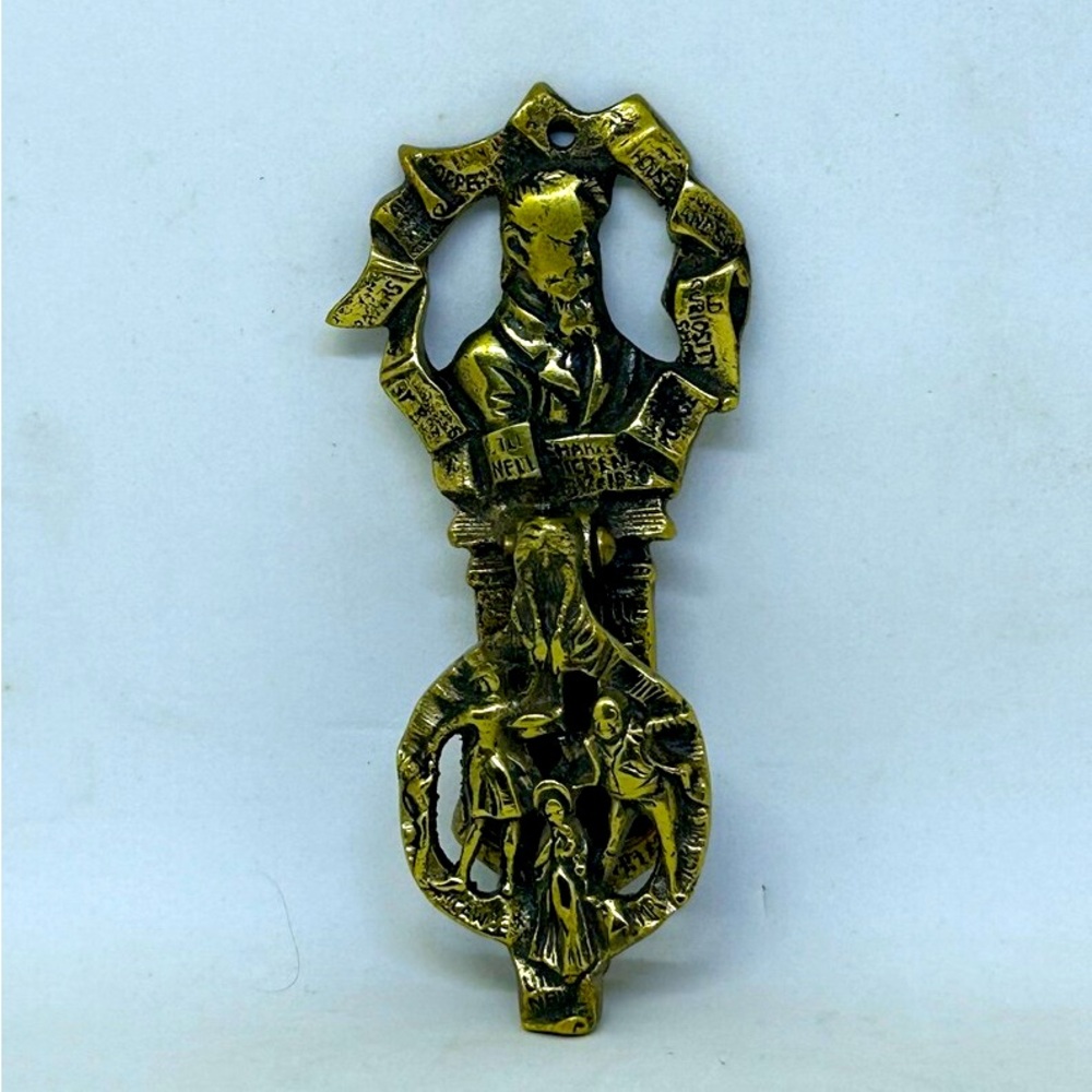Charles Dickens Antique brass door knob Rare!!